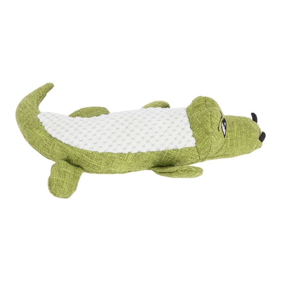 NFTIGB Interactive Plush Crocodile Dog Toy Squeaky Bite-Resistant Teething Squeaker Playtime Essential for Small Medium Large Dogs, Pet Training and Dental Care, Green (11.8 inches / 30 cm)