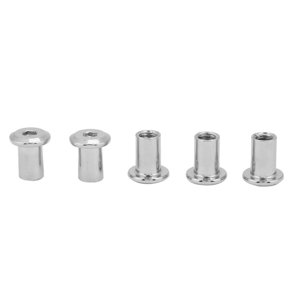 NFTIGB Iron Plated Nickel Flat Hex Nuts M6x15 Furniture Round Head Sleeve Fastener, 50 Pack (0.59 inches / 15 mm)