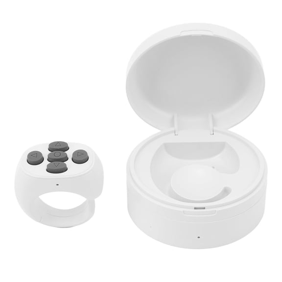 NFTIGB JX05S Ring Phone Remote Portable App Page Turner 10M Control Scrolling Ring Clicker for Tablet Camera White