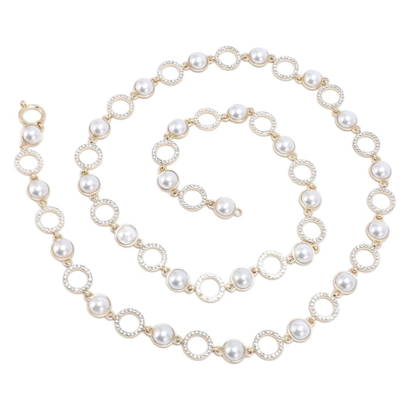NFTIGB Jewelry Making Chain 0.59 Inches Width 1 Yard Pearl Hollow Circle Rhinestone Chain for Bracelets Necklaces Shoes Clothes DIY Crafts