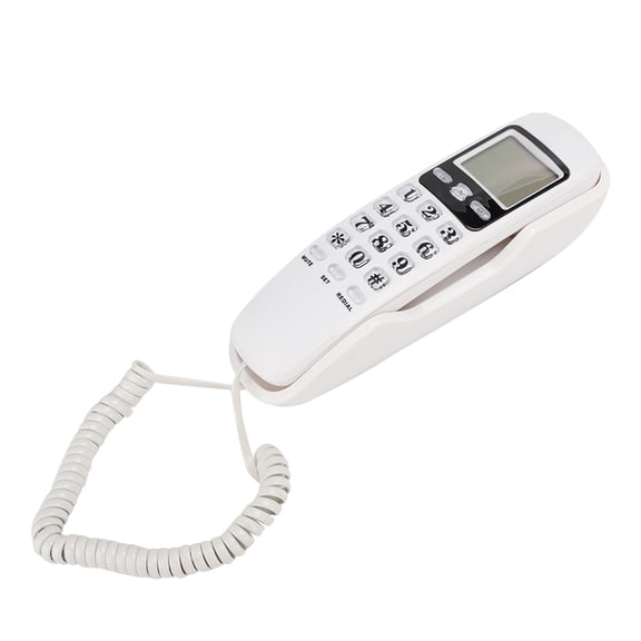 NFTIGB KX-T888CID Caller ID Display Corded Landline Telephone, Multi-Functional Desk Home Office Phone with Backlit LCD Screen for Clear Communication (White, 7.7x2.4x2.2 inches / 19.5x6x5.5 cm)