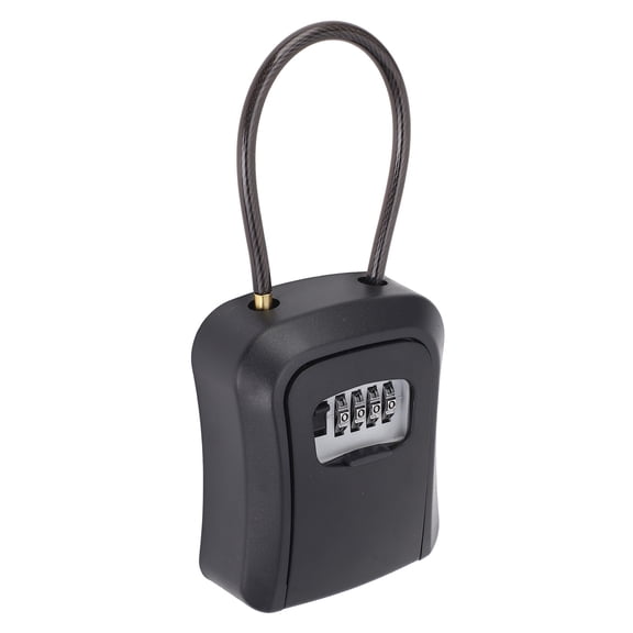 NFTIGB Key Box Water Resistant Wall Mount Safe 4 Digit Combination Key Lockbox for Door Handle Metal Fence Black 3.4 inches / 8.6 cm Inner Space Secure Outdoor Indoor Storage Solution For Spare Keys