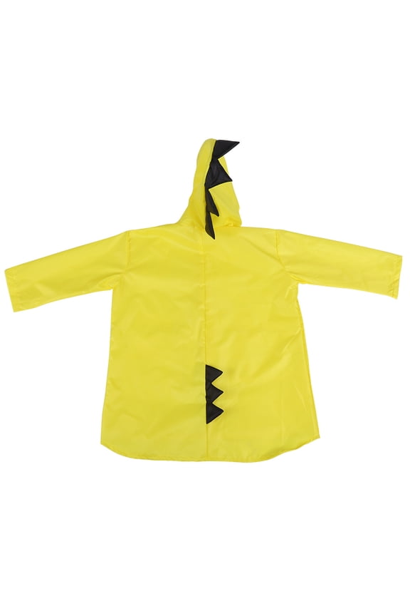 Kids Cute Dinosaur Pattern Waterproof PVC Raincoat with Storage Bag, Lightweight Cartoon Rainwear for Boys and Girls, Yellow L (22.05 inches / 56 cm)