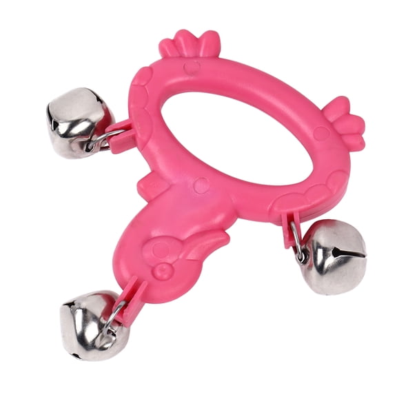 NFTIGB Kids Hand Jingle Bell Plastic Rattle Shaker Early Education Musical Toy Rose Red (6.69 in / 17 cm)