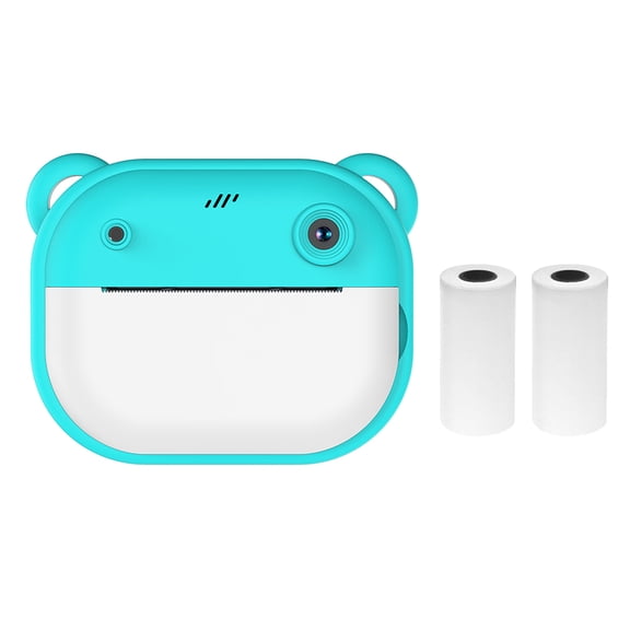 NFTIGB Kids Instant Print Camera 1080P HD Digital Video Photo Toy Camera 2.4 Inch IPS Screen Zero Ink Thermal Printer with 2 Rolls Paper Birthday Christmas Gift for Boys Girls Green 10.5x8x4.5 cm
