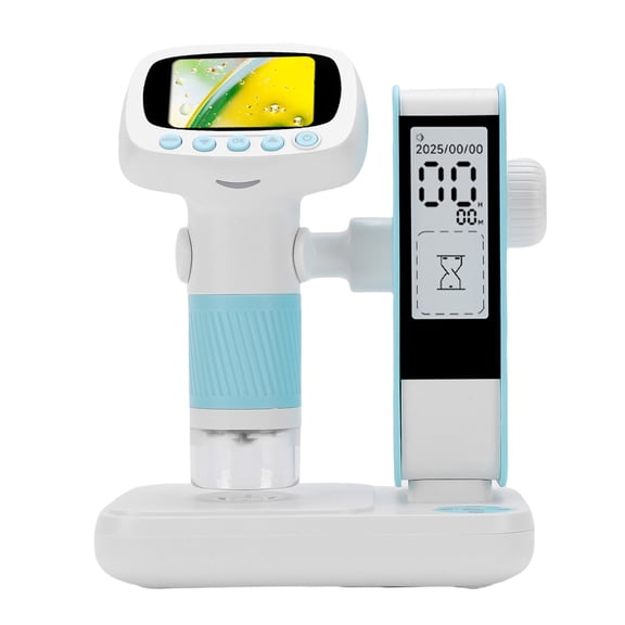 NFTIGB Kids Microscope Kit Digital 1080P HD Portable Camera with 2.0 inch Screen Timer Professional for Outdoor Exploration Stand CM5 Blue