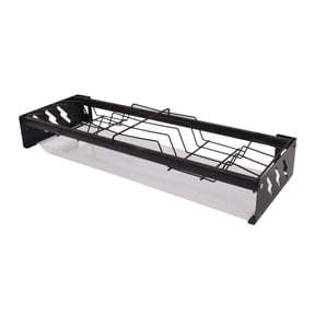 NFTIGB Kitchen Wall Mounted Tableware Holder Drainage Organizer No Punching Dish Rack Shelf, Dish Holder Set Only, Rustproof Iron Materials, Black, 19.6 inches / 50 cm