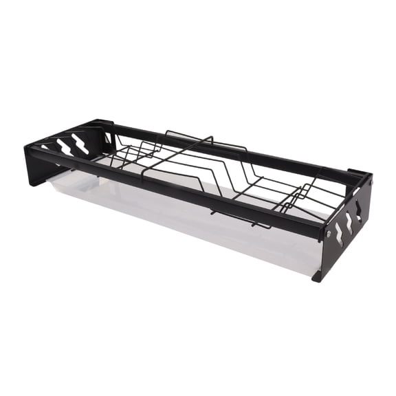 NFTIGB Kitchen Wall Mounted Tableware Holder Drainage Organizer No Punching Dish Rack Shelf, Dish Holder Set Only, Rustproof Iron Materials, Black, 19.6 inches / 50 cm