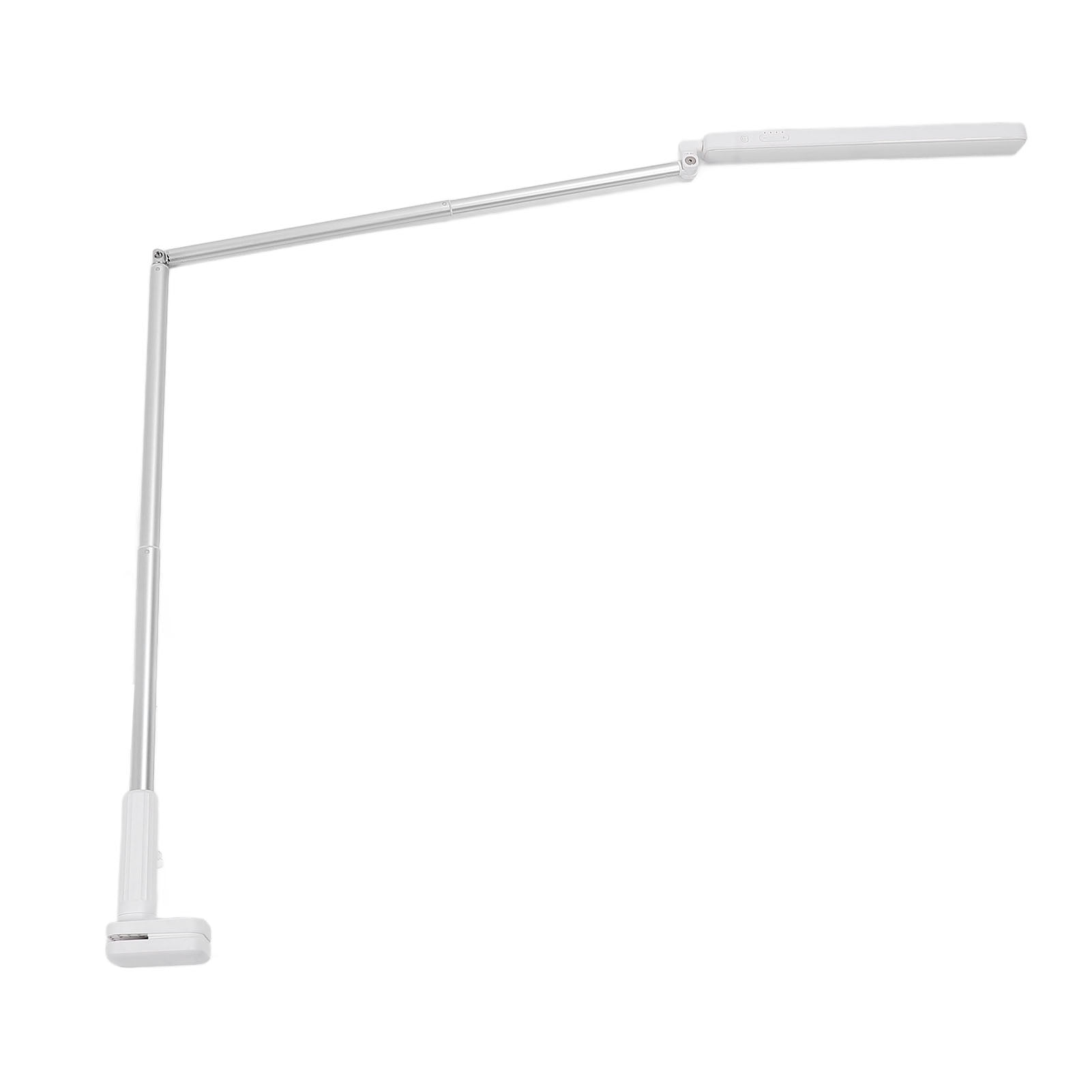 NFTIGB LED Desk Lamp with Clamp, Eye Caring Telescopic Swing Arm Foldable Table Light for Manicure, Nail Art, Sturdy Office Reading, Black (16.5 inches / 42.0 cm)