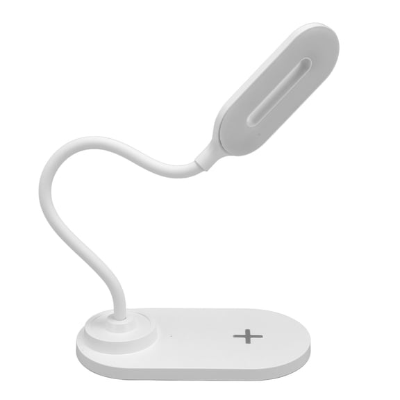 NFTIGB LED Desk Lamp with Wireless Charger Swivel Flexible Gooseneck Touch Control 3 Brightness Adjustable Table Lamp for Office White, 7.09 inches / 18.0 cm