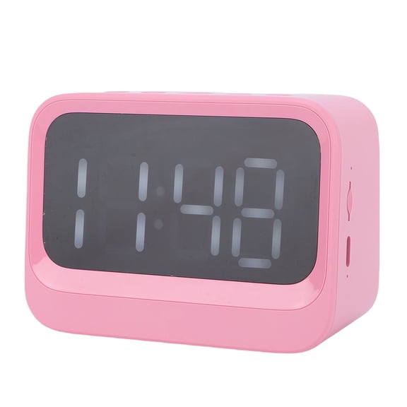 NFTIGB LED Digital Alarm Clock with Wireless Bluetooth 5.3 Speaker, Rechargeable Portable Audio MP3 Player for Bedrooms and Home Offices, Perfect for Kids and Adults, Roseate Pink (4.25 in / 10.8 cm)