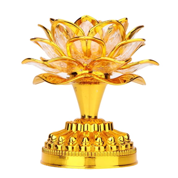 NFTIGB LED Golden Lotus Buddha Lamp with 36 Chants, Color Changing Novelty Light, Dual Power AC/Battery, 5.5 inches / 14 cm