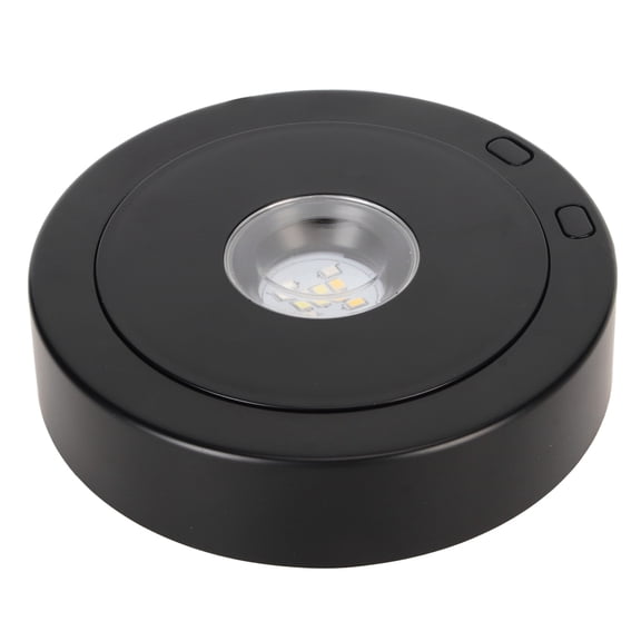 NFTIGB LED Rotating Display Base Black 360 Degrees Battery Or USB Powered Turntable Stand for Crystals Glass 5.51 inches / 14 cm Long Multifunctional Light Stand