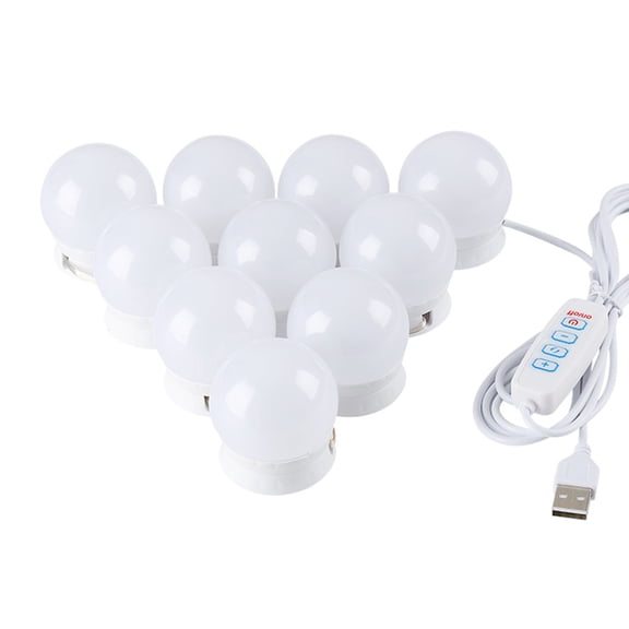 NFTIGB LED Vanity Mirror Light Bulb, 10 Bulbs, Dimmable Makeup Dressing Lights, 3 Color Temperatures 3000K-6500K, USB Plug and Play