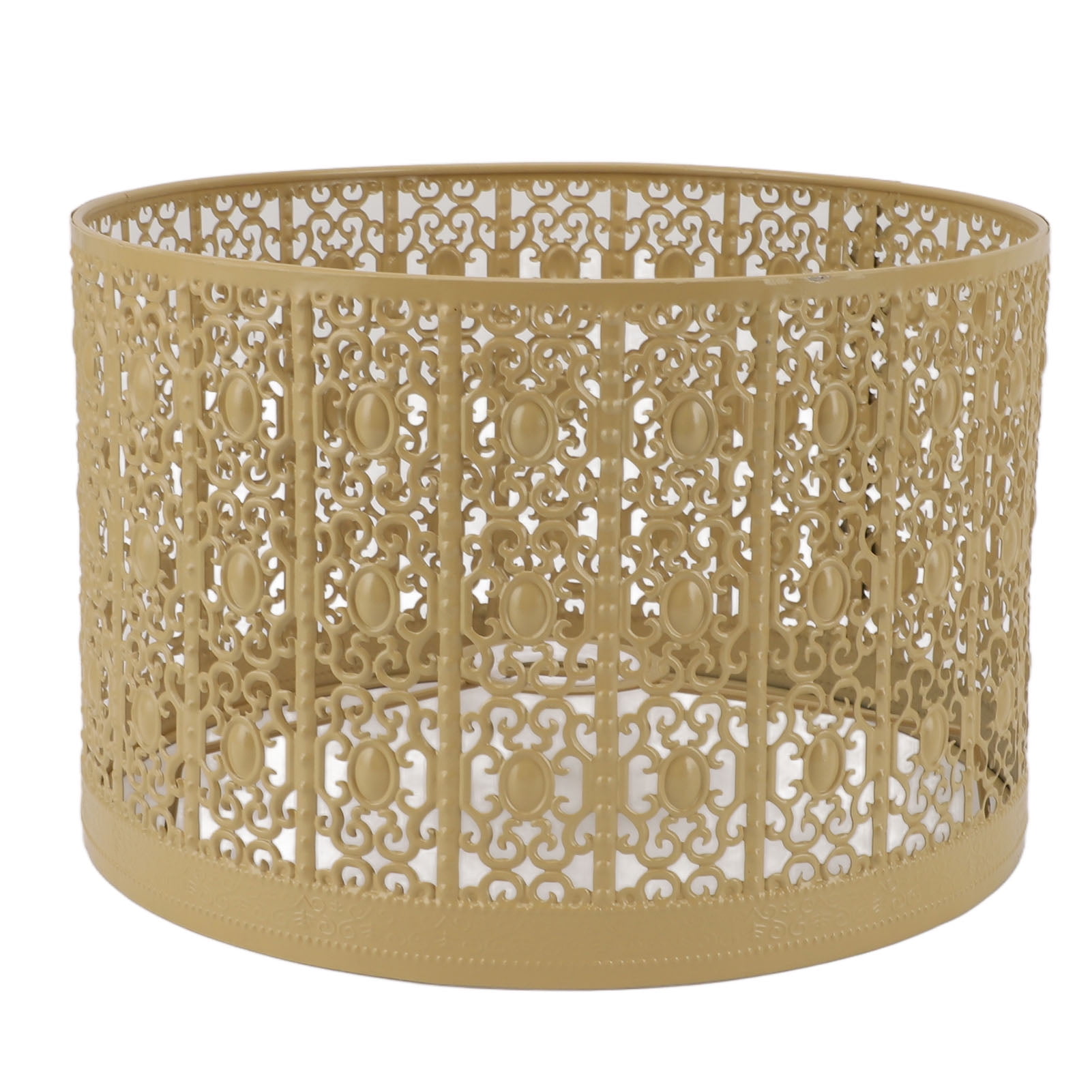 NFTIGB Lamp Shade Hollow Out Metal E27 E14 Clip On Easy Installation Durable Lamp Cover for Table Bedroom Living Room Home Yellow (9.8 x 6.3 in / 25 x 16 cm)