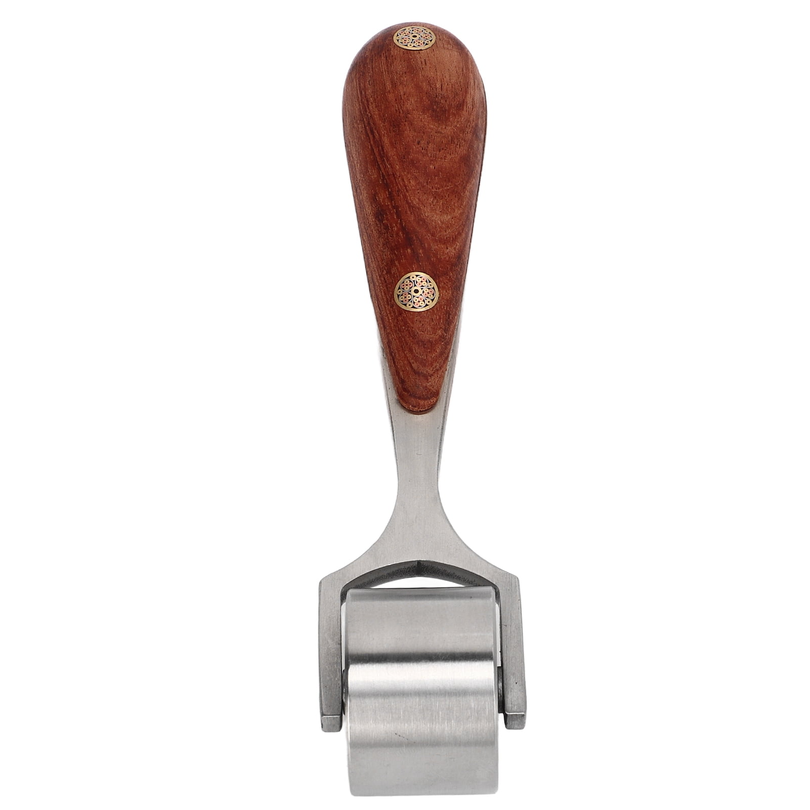 NFTIGB Leather Press Edge Roller Tool with Rosewood Handle & Stainless Steel Wheel, 1-Inch Head, Heavy-Duty Handheld Flattener for DIY Leathercrafting, Gluing, and Stitching Projects
