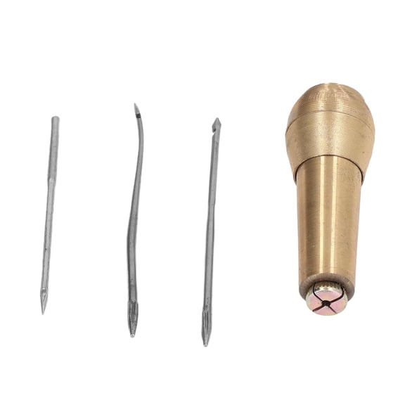 NFTIGB Leather Sewing Awl Hand Stitch Needle Tool Kit Set with Brass Handle for Handmade Shoe Repair