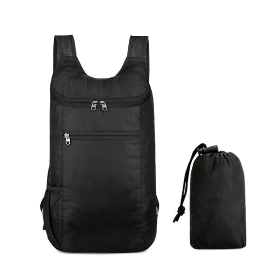 NFTIGB Lightweight Hiking Backpack Foldable Travel Daypack Water Resistant Outdoor Sports Bag for Camping Mountaineering Fishing Cycle Unisex Black 12 inches / 30.5 cm[cite: 1]