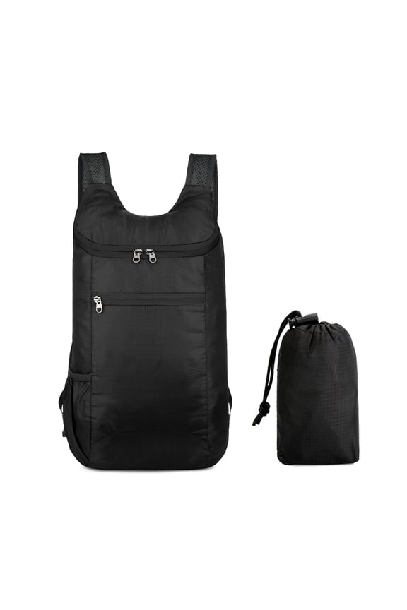 Lightweight Hiking Backpack Foldable Travel Daypack Water Resistant Outdoor Sports Bag for Camping Mountaineering Fishing Cycle Unisex Black 12 inches / 30.5 cm[cite: 1]