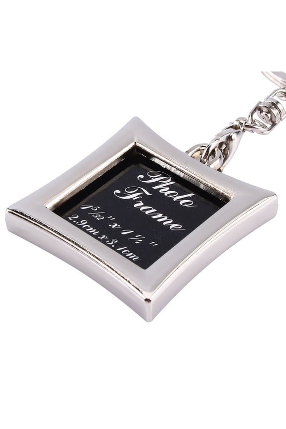 Lovely Mini Creative Metal Alloy Insert Square Photo Picture Frame Keyring Keychain Gift[cite: 1]