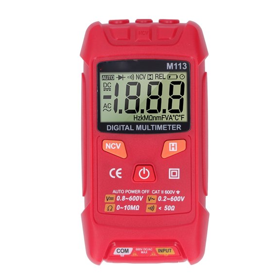 NFTIGB M113 Digital Multimeter Auto Ranging Tester High Accuracy Anti Burning Portable Electrical Voltmeter with NCV Function Backlit LCD Display and Smart Pocket Size Multi-Tester 7.8 in / 20 cm
