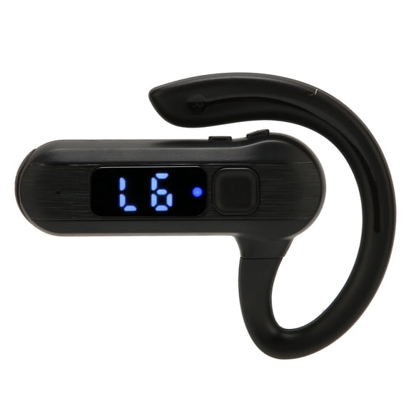 NFTIGB M26 Single Ear Bone Conduction Headset Wireless Bluetooth Earphone with Digital Display Voice Control Sweatproof Sports Earpiece for Business Driving, Black (10 inches / 25.4 cm)