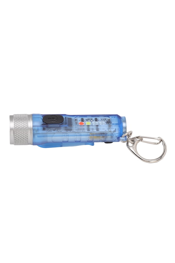 M300 Keychain Flashlight Long Range Super Bright LED Pocket Mini Flashlight USB Rechargeable Blue Multipurpose Light for Outdoor Camping Emergency