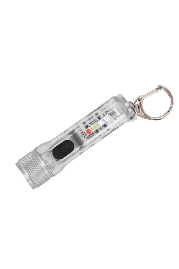 M300 Keychain Flashlight Long Range Super Bright LED Pocket Mini Flashlight USB Rechargeable Transparent Multipurpose Light for Outdoor Camping Emergency