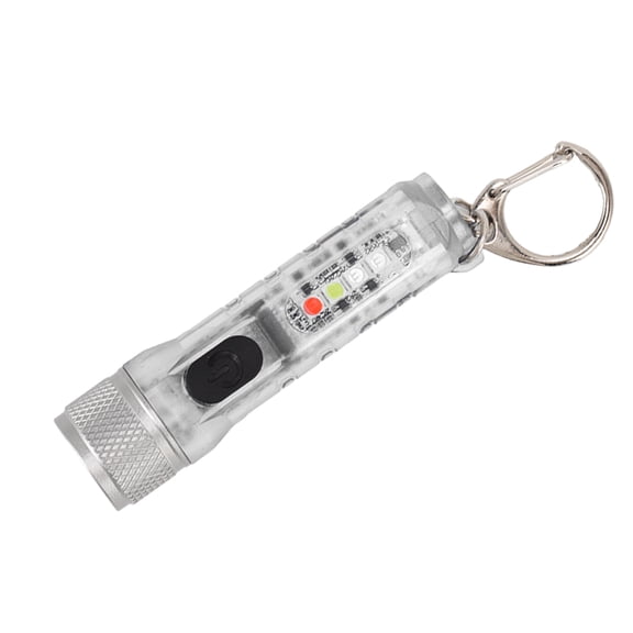 NFTIGB M300 Keychain Flashlight Long Range Super Bright LED Pocket Mini Flashlight USB Rechargeable Transparent Multipurpose Light for Outdoor Camping Emergency