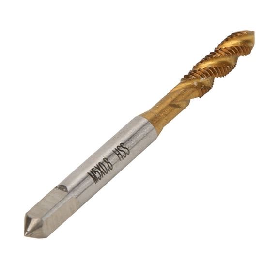 NFTIGB M5 High Speed Steel HSS Screw Thread Metric Spiral Hand Plug Tap Tool with Titanium Coating, Spiral Groove Machine Tap for Blind Holes, Wear Resistant Cutting Hardware Tools