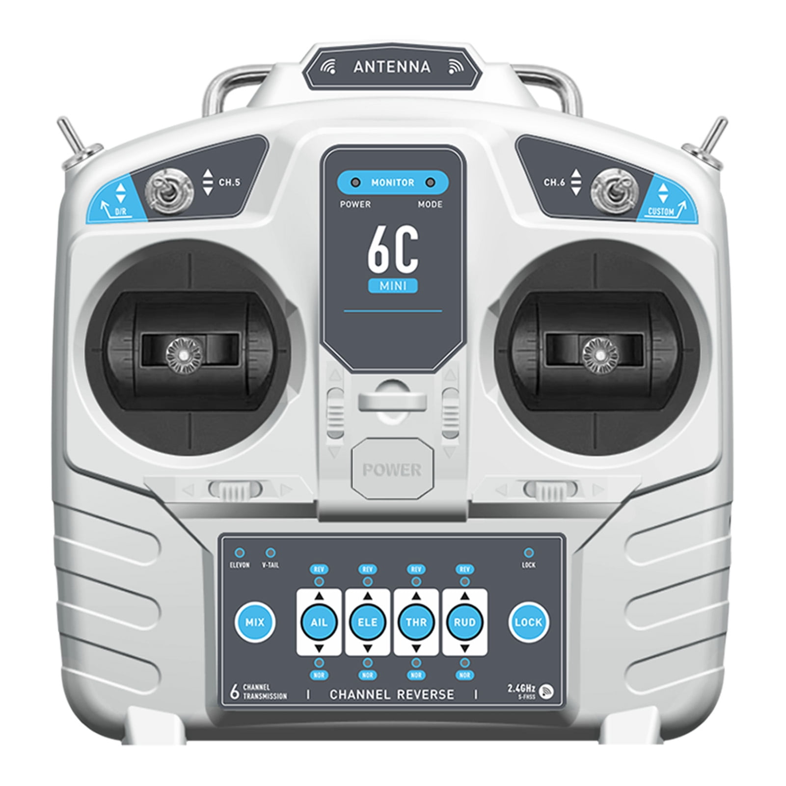 NFTIGB MC6C 2.4GHz 7-Channel Remote Controller Mode 1 Transmitter and MC7RE Receiver Radio System Complete Setup for RC