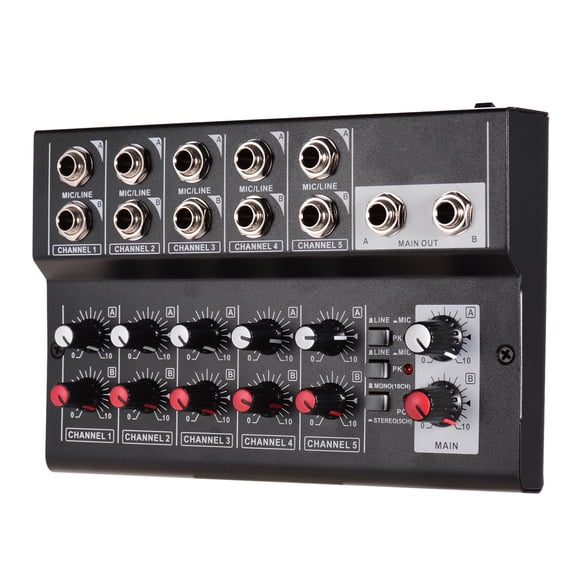 NFTIGB MIX5210 10-Channel Mixing Console Digital Audio Mixer Compact Stereo Sound Board for Home Karaoke Network Live Broadcast Music Recording DJ Studio with US Plug 110-240V