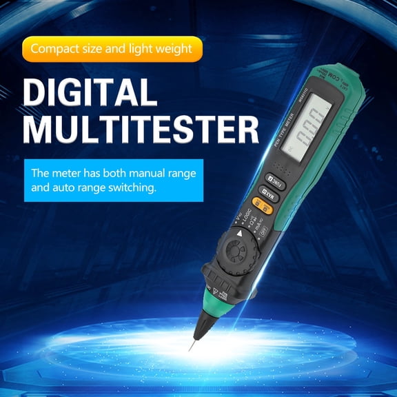 NFTIGB MS8211D LCD Digital Pen Type Multimeter Auto Range AC/DC Voltage Current Resistance Tester with NCV Amp Volt Ohm Meter for Home DIY School Commercial Testing