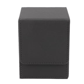 NFTIGB Magnetic Trading Card Box Holds 100 Cards Scratch Resistant PU Leather Game Card Storage Case Vertical Holder for MTG Pokemon Yugioh, Gray (4.33 in / 11 cm) - Deck Protector Holder