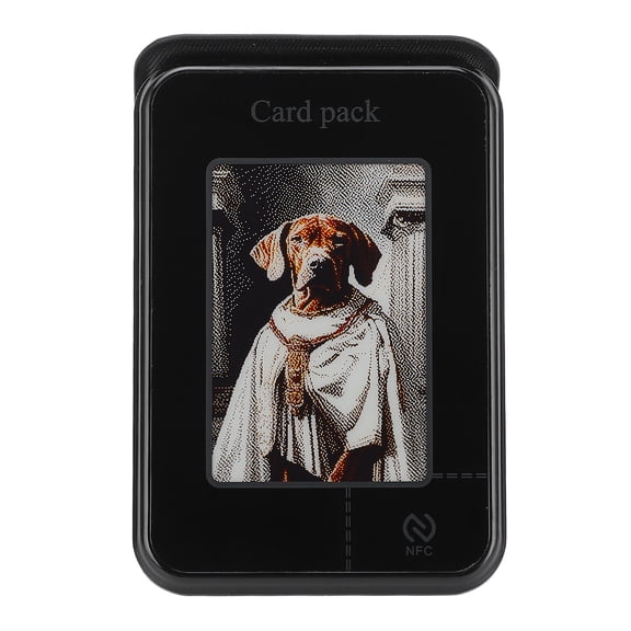 NFTIGB Magnetic Wallet Stand Cell Phone Case with 3.52 inches / 8.94 cm NFC Ink Screen Display, DIY Photo Rear Projection, 3 Viewing Modes, TPU Hard Shell Smart Phone Card Holder for iOS Devices