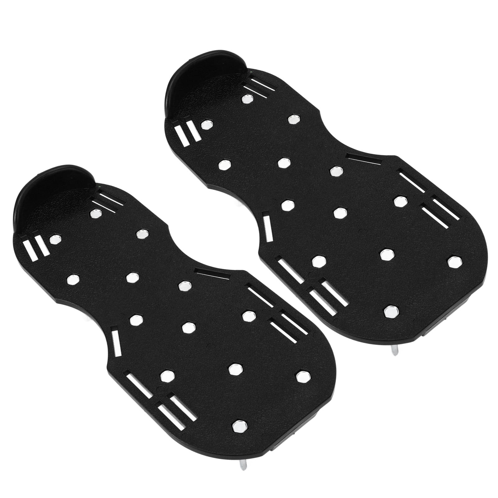 NFTIGB Manual Lawn Scarifier Garden Spike Sandals Grass Aerator Shoes with Zinc Alloy Metal Buckle Straps for Gardening Industry Black Heavy Duty Yard Turf Care Tool 11.6 inches / 29.5 cm