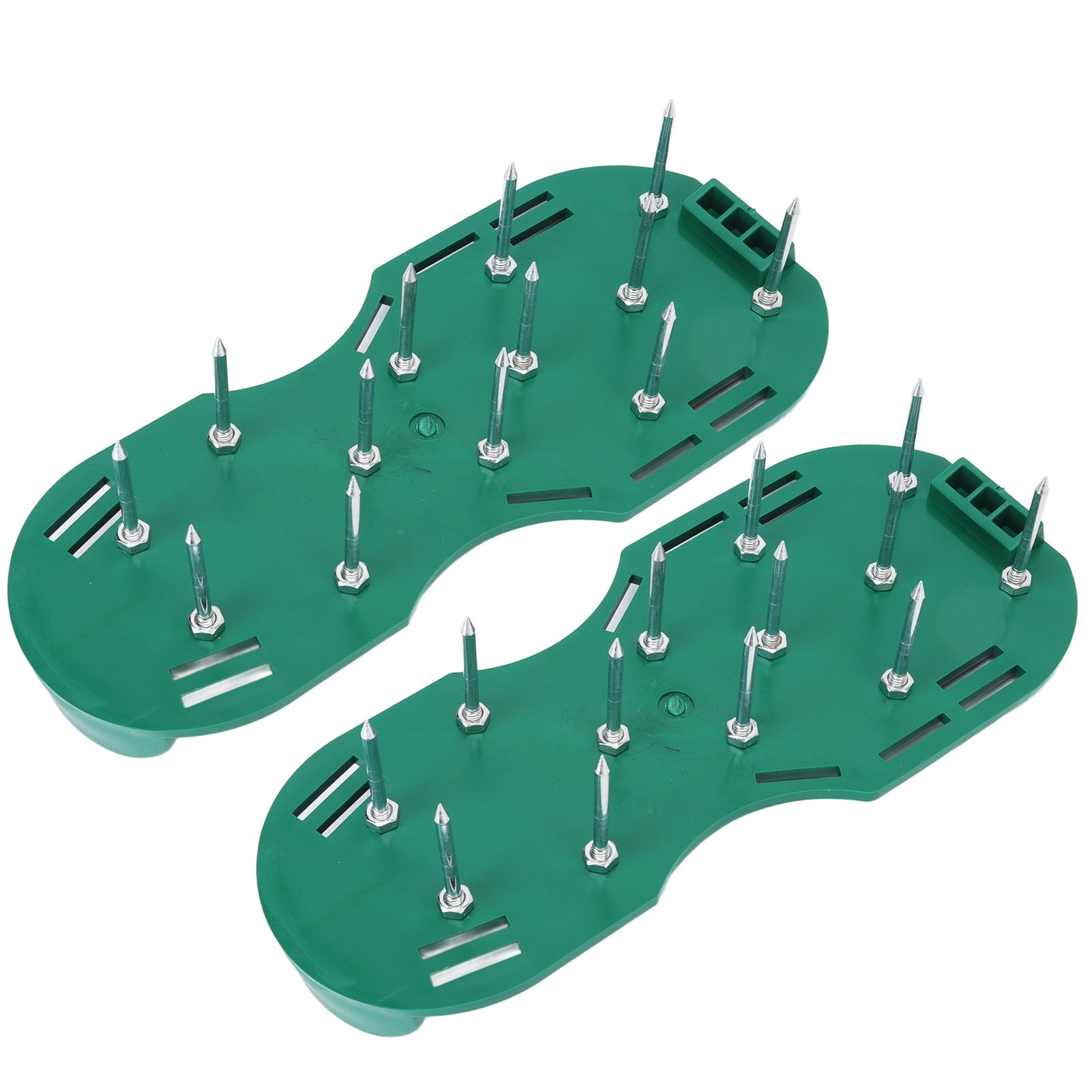 NFTIGB Manual Lawn Scarifier Garden Spike Sandals Grass Aerator Shoes with Zinc Alloy Metal Buckle Straps for Gardening Industry Green Heavy Duty Yard Turf Care Tool 11.6 inches / 29.5 cm
