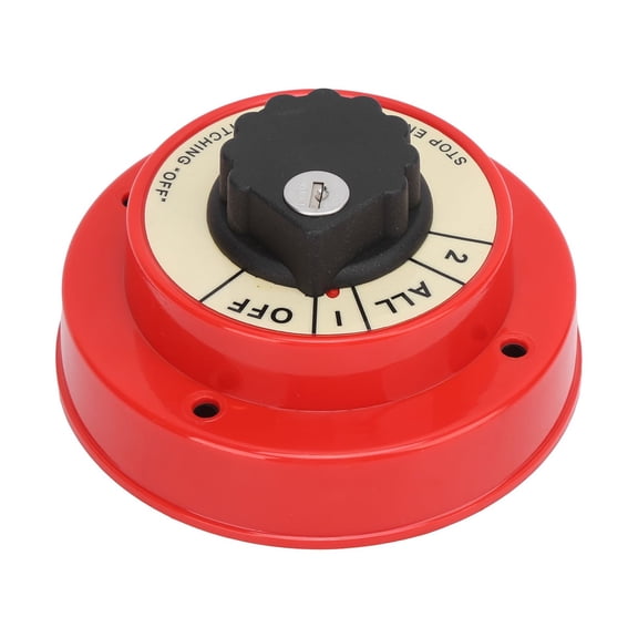 NFTIGB Marine Boat Battery Selector Switch Plastic Metal Panel Yellow 4 Way Medium Duty Disconnect Isolator for Dual Battery System 6-32V 250A Continuous 5.51 inches / 14 cm Length