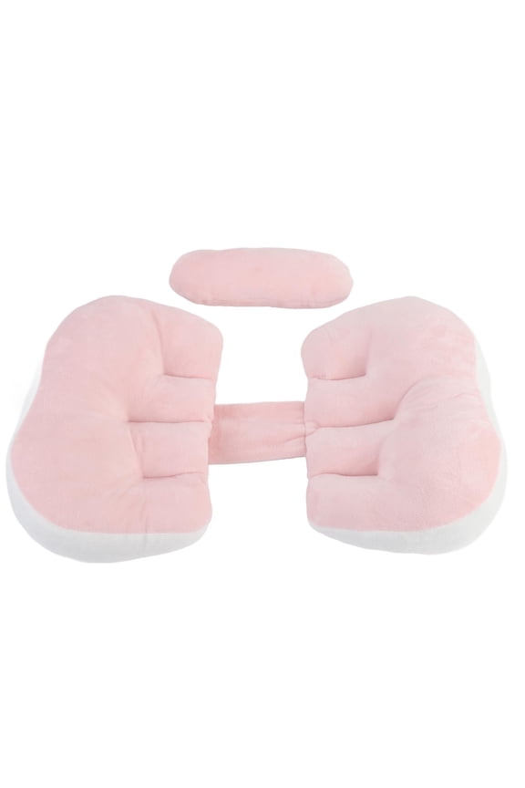 Maternity Pillow U-Shaped Side Sleeping Support Wedge for Pregnancy, Waist & Belly Back Support, Ergonomic Multifunctional Cushion, Pink (15.7 x 9.8 inches / 40 x 25 cm)