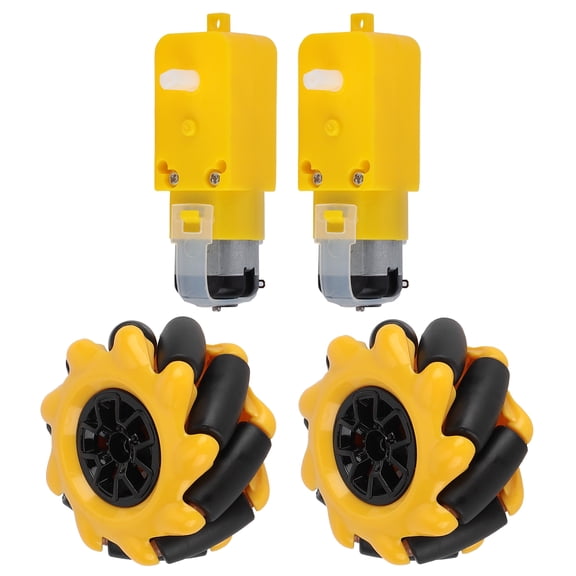 NFTIGB Mecanum Wheel 48mm for TT Geared Motor Smart Robot Car Parts Accessories DIY Toy Components 4 Pieces Kit Black/Yellow 1.9 inches / 48 mm [cite: 12, 13]
