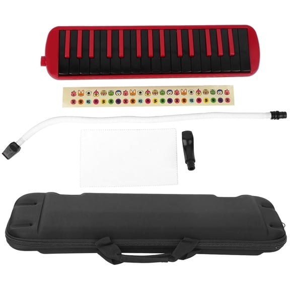 NFTIGB Melodica 32 Key Wind Musical Instrument Suitable for Beginner Practice Bag F32s (Rouge) 19.69 inches / 50 cm