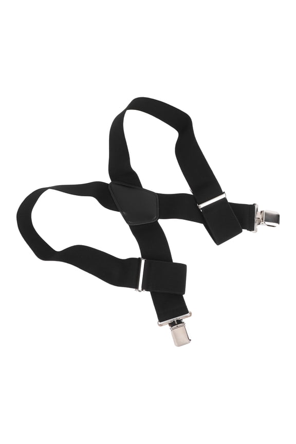 Men Suspenders 2 inches / 50.8 mm Wide Heavy-Duty Adjustable Black Dress Suspenders with Strong Metal Clips for Business Formal Wedding Party and Daily Wear Fashion Accessories