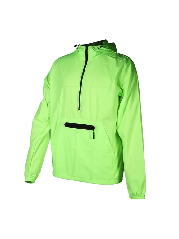 Men's Cycling Jacket Waterproof Windproof Reflective Long Sleeve Rain Coat for Running Hiking Fishing Climbing Fluorescent Green Size Extra Large Breathable Outdoor Sports Outwear