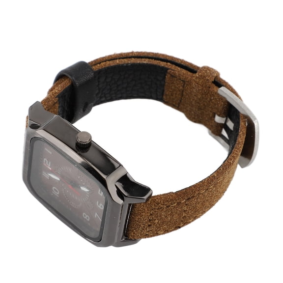 NFTIGB Men's Vintage PU Leather Strap Quartz Watch Casual Slim Analog Wristwatch (1.5 in / 3.8 cm Dial), Brown