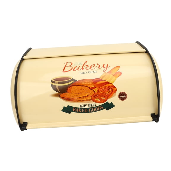 NFTIGB Metal Bread Box Champagne Color Small Drum Type Metal Bread Bin for Kitchen Countertop Storage Organizer 14.96 inches / 38 cm