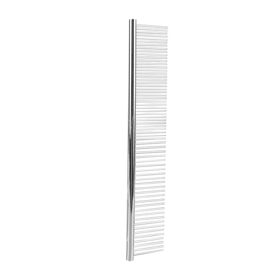 NFTIGB Metal Pet Grooming Comb for Dogs and Cats Professional Deshedding Tool Removing Knots Lightweight Portable Safe Rounded Ends Silver Comb 9.4 inches / 24 cm