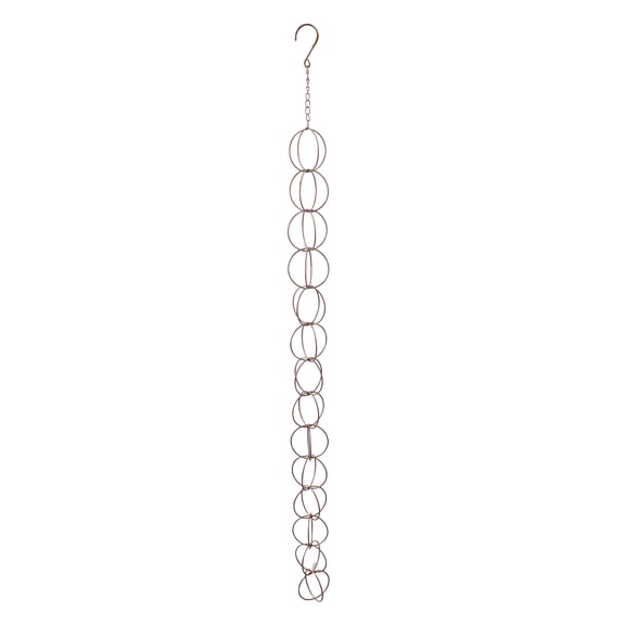 NFTIGB Metal Rain Chain Decorative Ring Wind Chime with Hook for Home Balcony Patio Garden Drainage System, 47.2 inches / 120 cm Outdoor Decoration