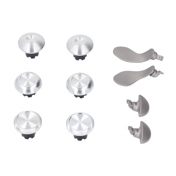 NFTIGB Metal Thumbsticks Replacement Parts with Paddles for PS5 Edge Wireless Controller, 6 Analog Joysticks and 4 Back Buttons, Silver