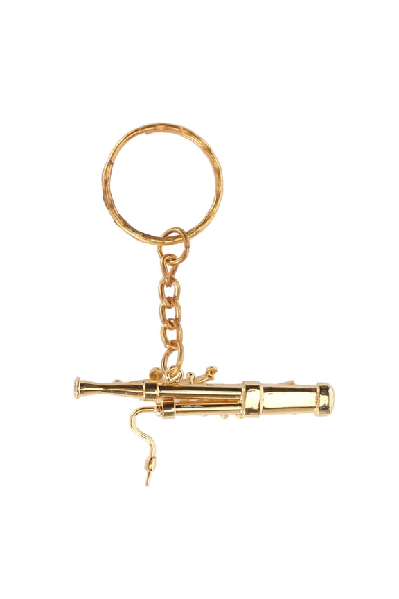 Mini Bassoon Shape Key Chain Adorable Brass Key Ring Pendant Gift Musical Instrument Keychain Gold