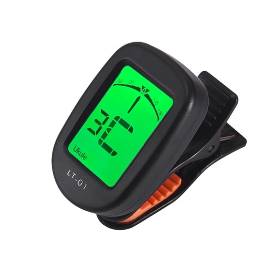 NFTIGB Mini Clip-On Digital Electronic Tuner 360 Degree Rotatable with Dual Backlight LCD Screen for Guitar Bass Ukulele Violin